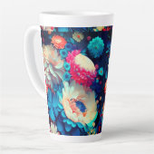 Tasse Latte Fleurs bleues Arrière - plan-1 (Angle gauche)