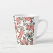 Tasse Latte Fleurs bleues et roses (Droite)