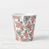 Tasse Latte Fleurs bleues et roses (Devant)