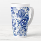 Tasse Latte Fleurs bleues Indigo (Angle droit)