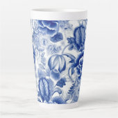 Tasse Latte Fleurs bleues Indigo (Devant)