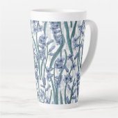 Tasse Latte Fleurs Blue Hyacinth sur blanc (Angle droit)