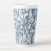 Tasse Latte Fleurs Blue Hyacinth sur blanc (Devant)