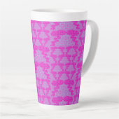 Tasse Latte Fleurs Bulbeuses Et Branches Roses (Angle droit)