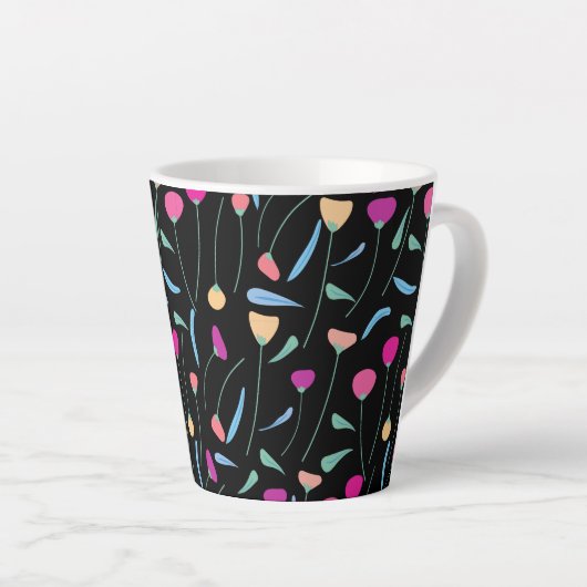 Tasse Latte Fleurs colorées (Angle droit)