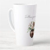 Tasse Latte Fleurs Crème d'Ivoire Marron Chocolat (Angle gauche)