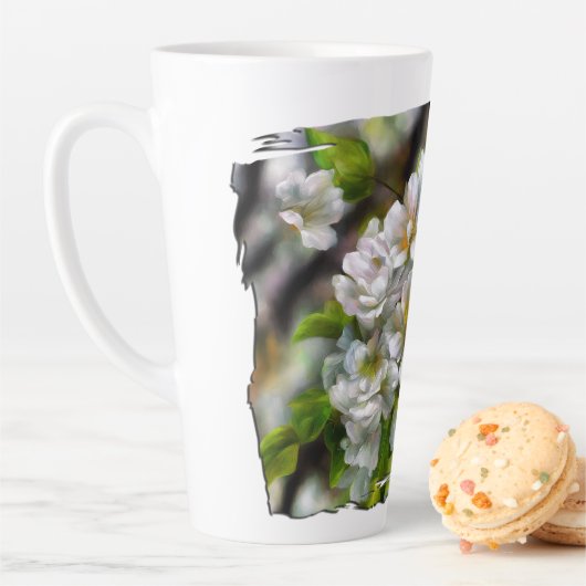 Tasse Latte Fleurs d'Apple (En situation)