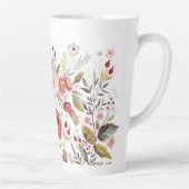 Tasse Latte Fleurs d'aquarelle Fleurs personnalisées Grosse Mu (Droite)