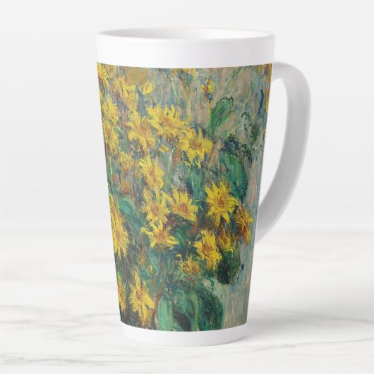 Tasse Latte Fleurs d'artichauts de Jérusalem par Claude Monet (Angle droit)