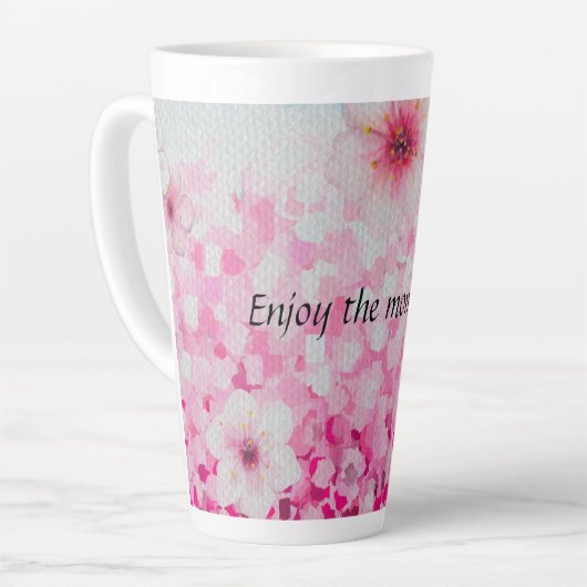 Tasse Latte Fleurs de cerisiers impressionnistes (Angle gauche)