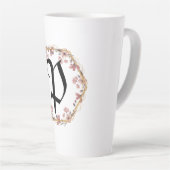 Tasse Latte Fleurs de dégradé d'aquarelles modernes Nom du mon (Angle droit)