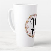 Tasse Latte Fleurs de dégradé d'aquarelles modernes Nom du mon (Angle gauche)