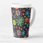 Tasse Latte Fleurs de fête (Angle droit)