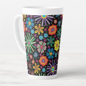 Tasse Latte Fleurs de fête (Angle gauche)