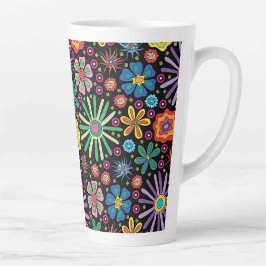 Tasse Latte Fleurs de fête (Droite)