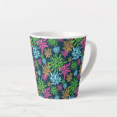 Tasse Latte Fleurs de feux d'artifice colorées Abstraites (Angle droit)