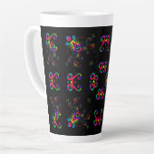 Tasse Latte Fleurs de Fiesta Dansante (Angle gauche)