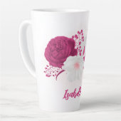 Tasse Latte fleurs de fuchsia botanique  (Angle gauche)