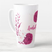 Tasse Latte fleurs de fuchsia botanique (Angle gauche)