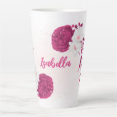 Tasse Latte fleurs de fuchsia botanique (Devant)
