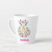 Tasse Latte Fleurs de girafe Boho Nommées Filles, Cadeaux Ados (Angle gauche)