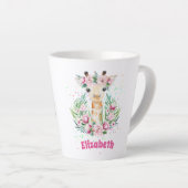 Tasse Latte Fleurs de girafe Boho Nommées Filles, Cadeaux Ados (Angle droit)