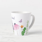 Tasse Latte Fleurs de jardin et papillons Grand-mère Anniversa (Angle droit)