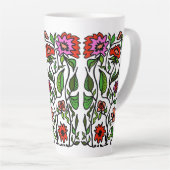 Tasse Latte Fleurs de jardin funky illustrées (Angle droit)