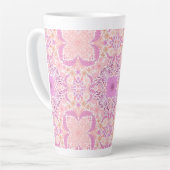 Tasse Latte Fleurs de jardin rétro en rose (Angle gauche)