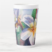 Tasse Latte Fleurs de la Plumeria tropicale (Devant)