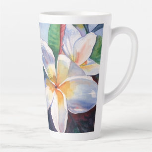 Tasse Latte Fleurs de la Plumeria tropicale