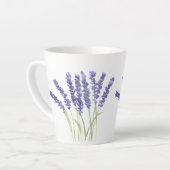 Tasse Latte Fleurs de lavande Aquarelle Florale pourpre (Angle gauche)