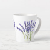 Tasse Latte Fleurs de lavande Aquarelle Florale pourpre (Angle droit)
