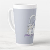 Tasse Latte Fleurs de Lavande Verrou (Angle gauche)