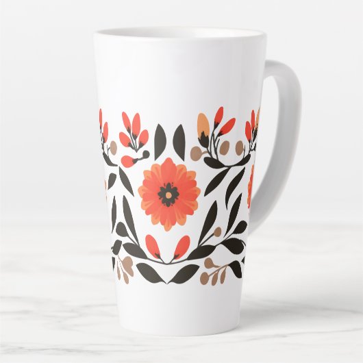 Tasse Latte Fleurs de liberté Boho (Angle droit)
