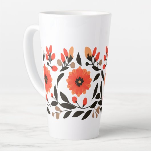 Tasse Latte Fleurs de liberté Boho (Angle gauche)