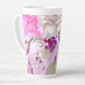 Tasse Latte Fleurs de mariage roses (Angle gauche)