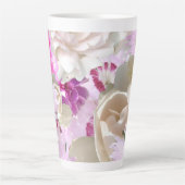 Tasse Latte Fleurs de mariage roses (Devant)