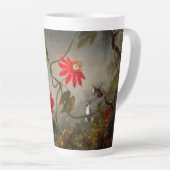 Tasse Latte Fleurs de passion avec tête de colibris (Angle droit)