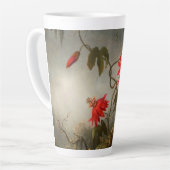 Tasse Latte Fleurs de passion avec tête de colibris (Angle gauche)