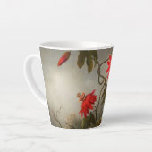 Tasse Latte Fleurs de passion avec tête de colibris (Angle gauche)