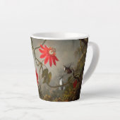 Tasse Latte Fleurs de passion avec tête de colibris (Angle droit)