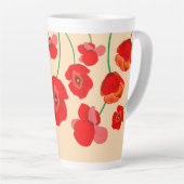 Tasse Latte Fleurs de pavot rouge (Angle droit)