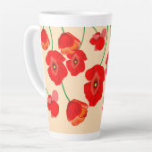 Tasse Latte Fleurs de pavot rouge (Angle gauche)