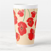 Tasse Latte Fleurs de pavot rouge (Devant)