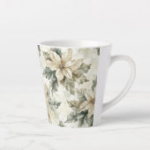 Tasse Latte Fleurs de Poinsettia crème (Droite)