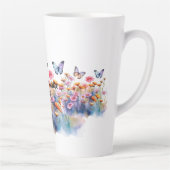 Tasse Latte Fleurs de prairie sauvage avec papillons nom modif (Droite)