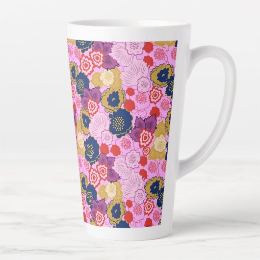 Tasse Latte Fleurs de printemps (Droite)