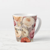 Tasse Latte Fleurs de printemps crème Bourgogne (Angle droit)