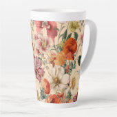 Tasse Latte Fleurs de printemps en fleur avec papillons (Angle droit)